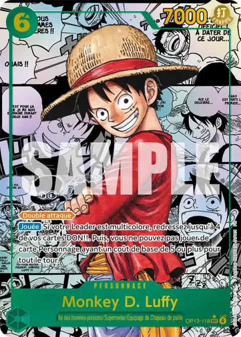 Carte One Piece Monkey D. Luffy OP13-118 · parallèle 2, extension Successeurs