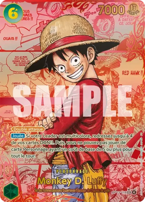 Carte One Piece Monkey D. Luffy OP13-118 · parallèle 3, extension Successeurs