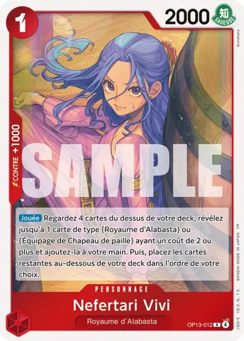 Carte One Piece Nefertari Vivi OP13-012, extension Successeurs