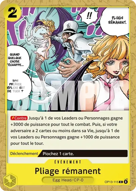 Carte One Piece Pliage rémanent OP13-115, extension Successeurs