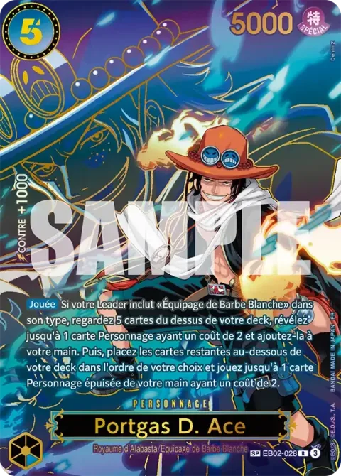 Carte One Piece Portgas D. Ace EB02-028 · parallèle, extension Successeurs