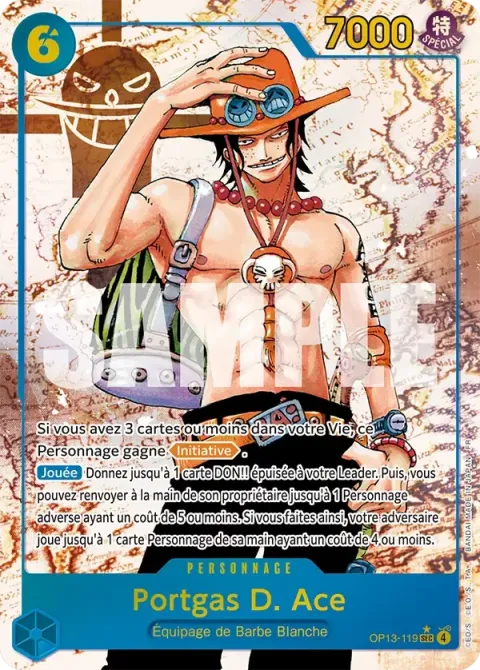 Carte One Piece Portgas D. Ace OP13-119 · parallèle, extension Successeurs
