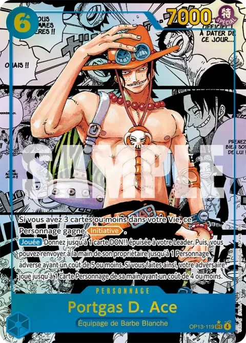 Carte One Piece Portgas D. Ace OP13-119 · parallèle 2, extension Successeurs
