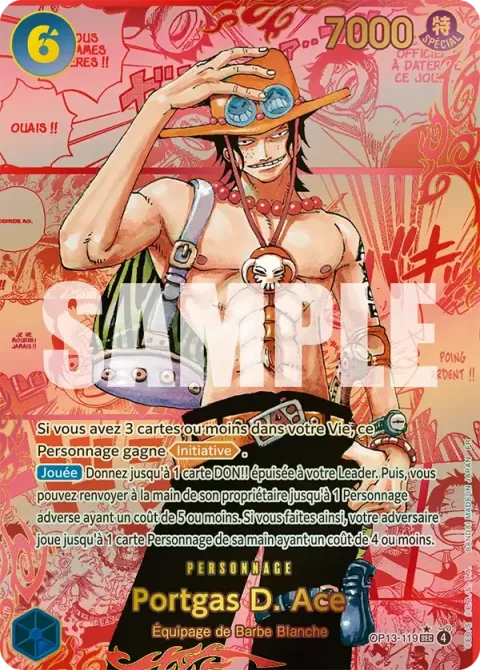 Carte One Piece Portgas D. Ace OP13-119 · parallèle 3, extension Successeurs