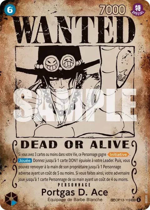 Carte One Piece Portgas D. Ace OP13-119 · parallèle 4, extension Successeurs