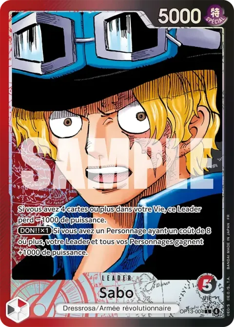 Carte One Piece Sabo OP13-004 · parallèle, extension Successeurs