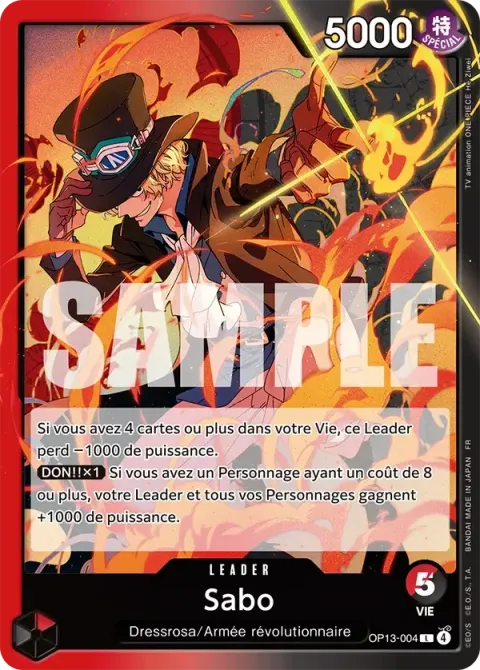 Carte One Piece Sabo OP13-004, extension Successeurs
