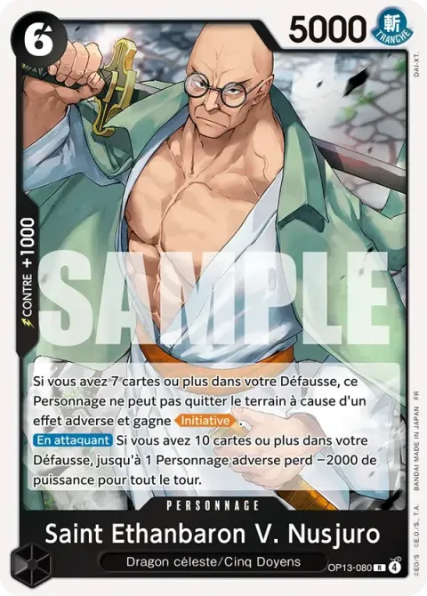 Carte One Piece Saint Ethanbaron V. Nusjuro OP13-080, extension Successeurs