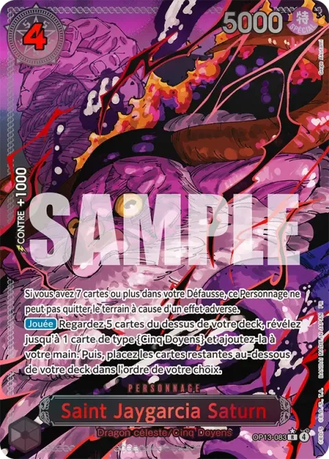 Carte One Piece Saint Jaygarcia Saturn OP13-083 · parallèle 2, extension Successeurs