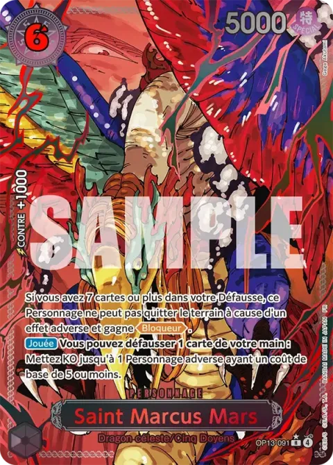 Carte One Piece Saint Marcus Mars OP13-091 · parallèle 2, extension Successeurs