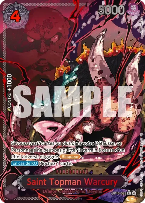 Carte One Piece Saint Topman Warcury OP13-089 · parallèle 2, extension Successeurs