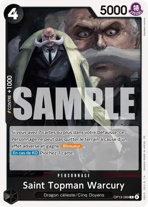 Carte One Piece Saint Topman Warcury OP13-089, extension Successeurs