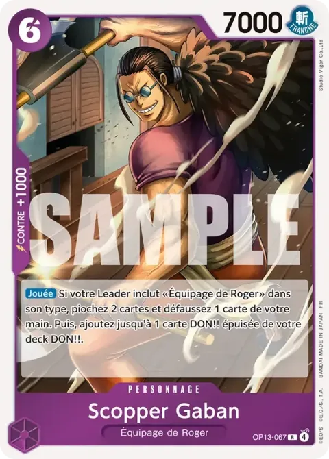Carte One Piece Scopper Gaban OP13-067, extension Successeurs