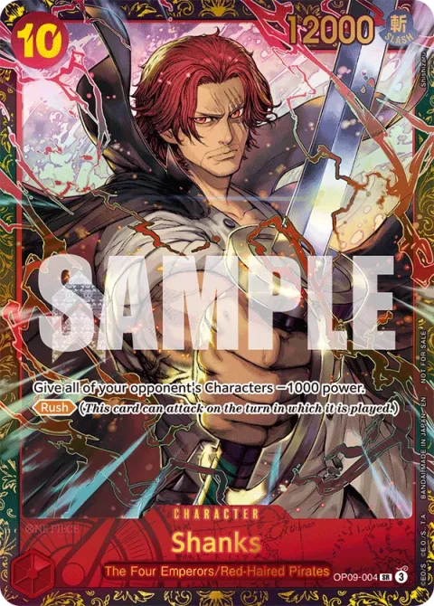 Carte One Piece Shanks OP09-004 · parallèle 4, extension Successeurs