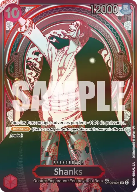 Carte One Piece Shanks OP09-004 · parallèle 5, extension Successeurs