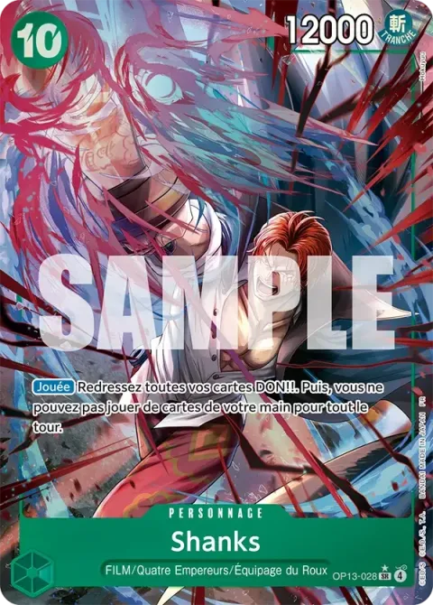 Carte One Piece Shanks OP13-028 · parallèle, extension Successeurs