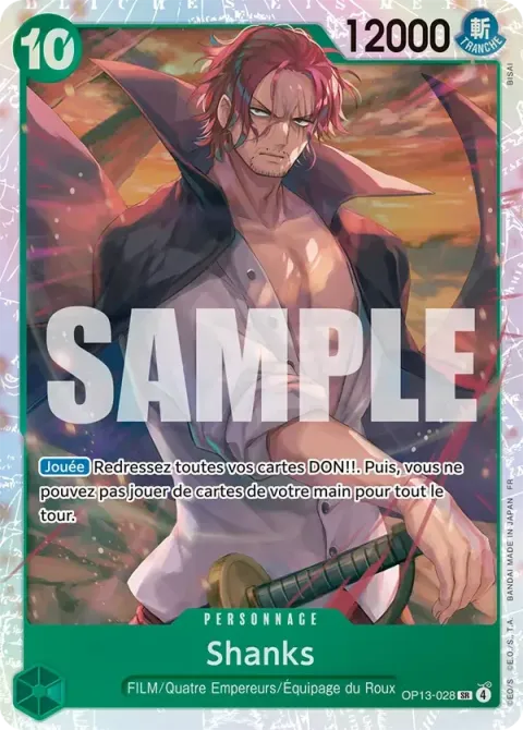 Carte One Piece Shanks OP13-028, extension Successeurs