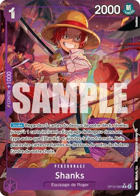 Carte One Piece Shanks OP13-065 · parallèle, extension Successeurs