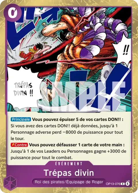 Carte One Piece Trépas divin OP13-076, extension Successeurs