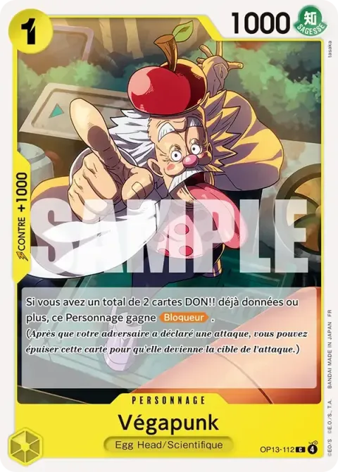 Carte One Piece Végapunk OP13-112, extension Successeurs