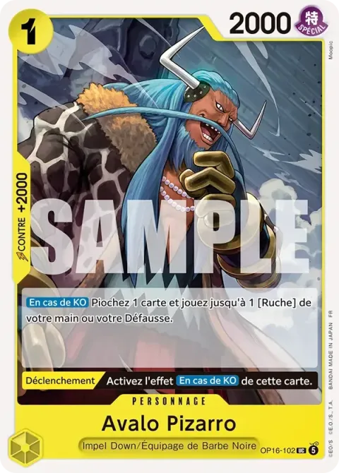 Carte One Piece Avalo Pizarro OP16-102, extension L’heure de la bataille décisive