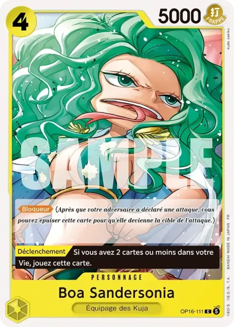 Carte One Piece Boa Sandersonia OP16-111, extension L’heure de la bataille décisive