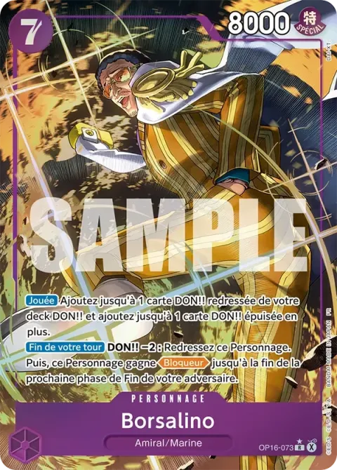 Carte One Piece Borsalino OP16-073 · parallèle, extension L’heure de la bataille décisive