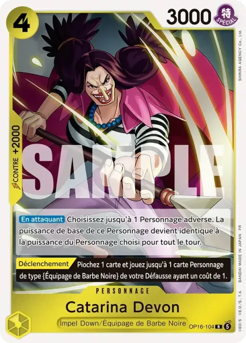 Carte One Piece Catarina Devon OP16-104, extension L’heure de la bataille décisive