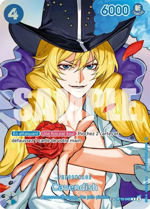 Carte One Piece Cavendish OP10-045 · parallèle 2, extension L’heure de la bataille décisive