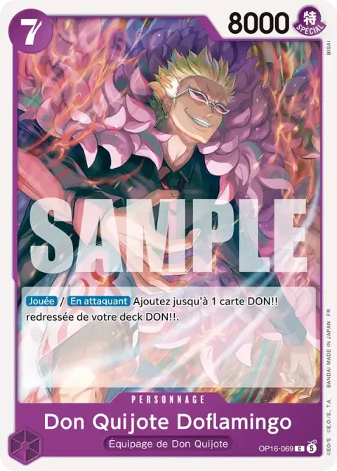 Carte One Piece Don Quijote Doflamingo OP16-069, extension L’heure de la bataille décisive