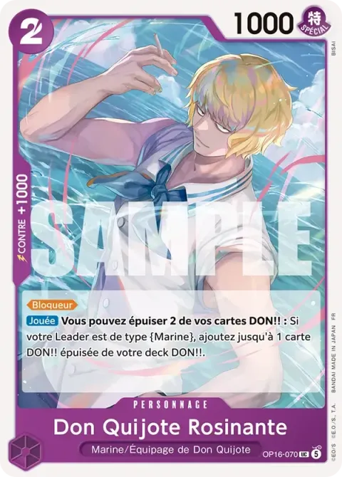 Carte One Piece Don Quijote Rosinante OP16-070, extension L’heure de la bataille décisive