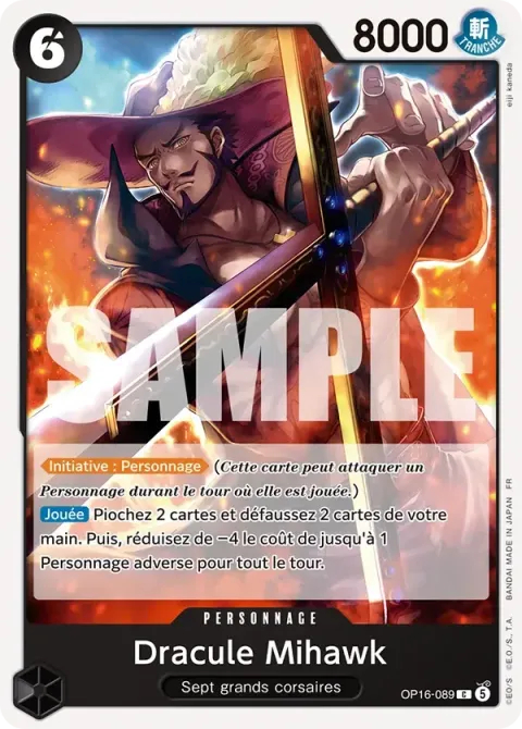 Carte One Piece Dracule Mihawk OP16-089, extension L’heure de la bataille décisive