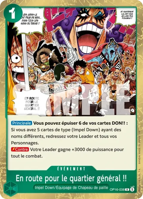 Carte One Piece En route pour le quartier général !! OP16-038, extension L’heure de la bataille décisive
