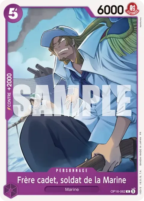 Carte One Piece Frère cadet, soldat de la Marine OP16-062, extension L’heure de la bataille décisive