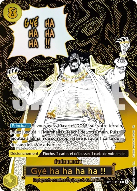 Carte One Piece Gyé ha ha ha ha !! OP16-116 · parallèle, extension L’heure de la bataille décisive