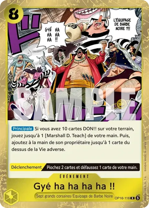 Carte One Piece Gyé ha ha ha ha !! OP16-116, extension L’heure de la bataille décisive