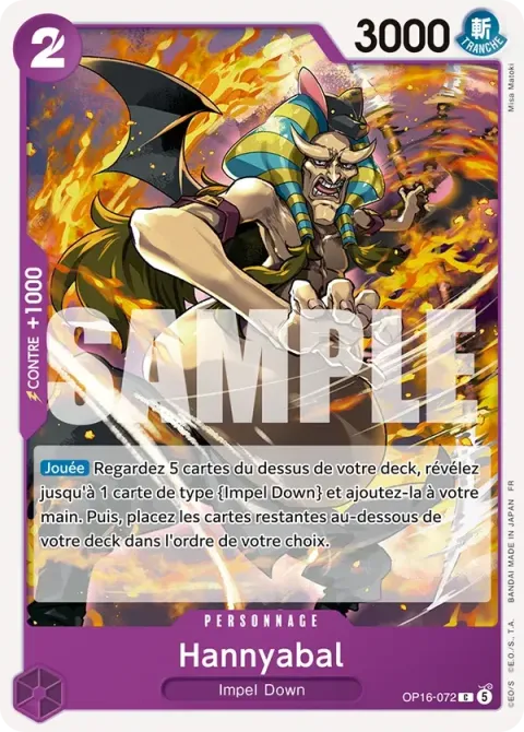 Carte One Piece Hannyabal OP16-072, extension L’heure de la bataille décisive