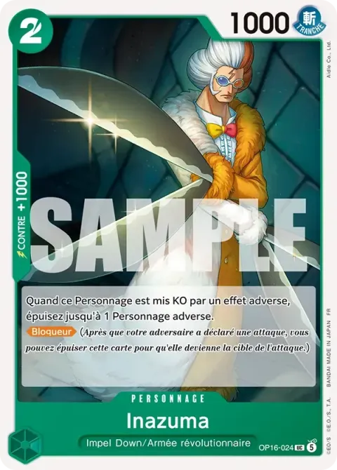 Carte One Piece Inazuma OP16-024, extension L’heure de la bataille décisive