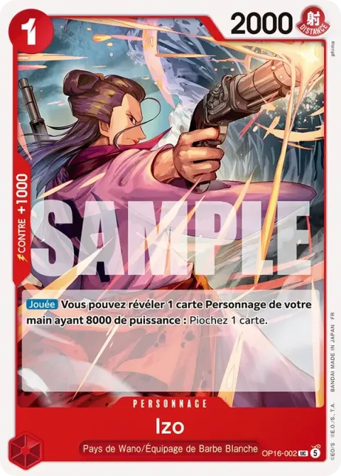 Carte One Piece Izo OP16-002, extension L’heure de la bataille décisive