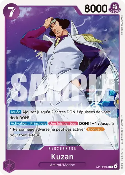 Carte One Piece Kuzan OP16-063, extension L’heure de la bataille décisive