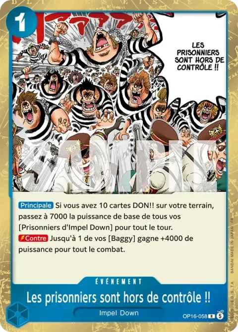 Carte One Piece Les prisonniers sont hors de contrôle !! OP16-058, extension L’heure de la bataille décisive
