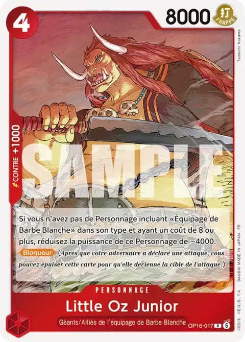 Carte One Piece Little Oz Junior OP16-017, extension L’heure de la bataille décisive