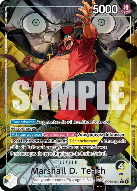 Carte One Piece Marshall D. Teach OP16-080 · parallèle, extension L’heure de la bataille décisive