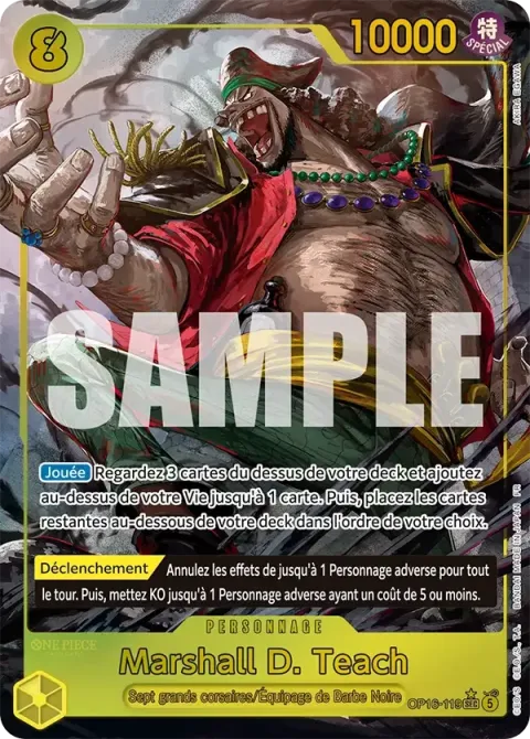 Carte One Piece Marshall D. Teach OP16-119 · parallèle, extension L’heure de la bataille décisive