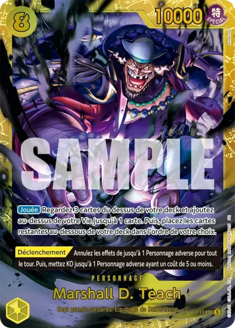 Carte One Piece Marshall D. Teach OP16-119, extension L’heure de la bataille décisive