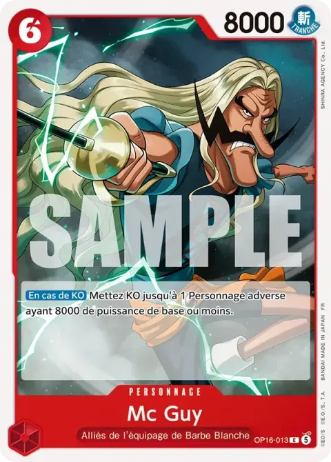 Carte One Piece Mc Guy OP16-013, extension L’heure de la bataille décisive
