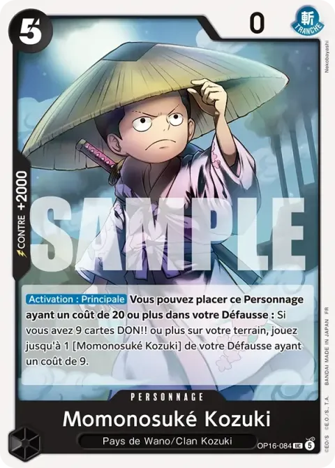 Carte One Piece Momonosuké Kozuki OP16-084, extension L’heure de la bataille décisive