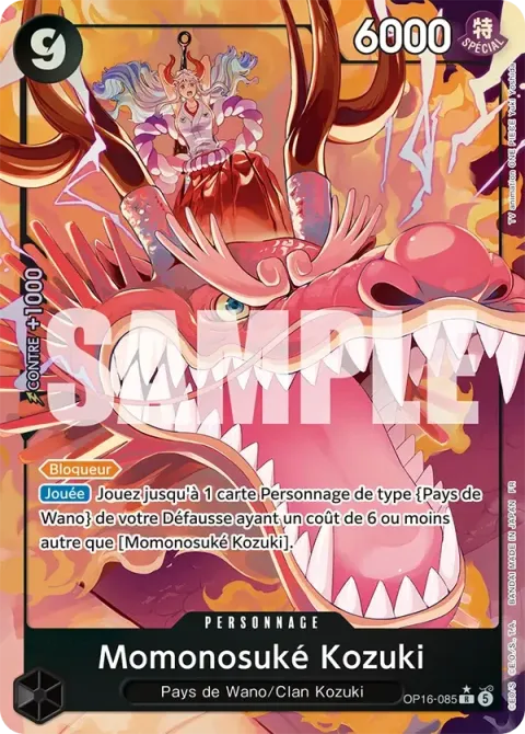 Carte One Piece Momonosuké Kozuki OP16-085 · parallèle, extension L’heure de la bataille décisive