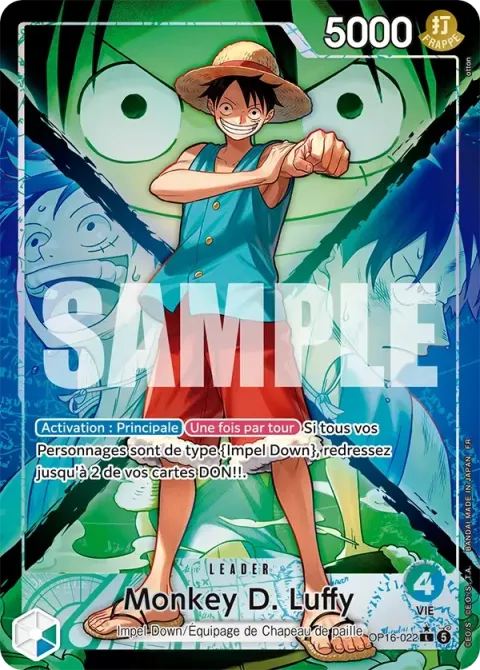 Carte One Piece Monkey D. Luffy OP16-022 · parallèle, extension L’heure de la bataille décisive