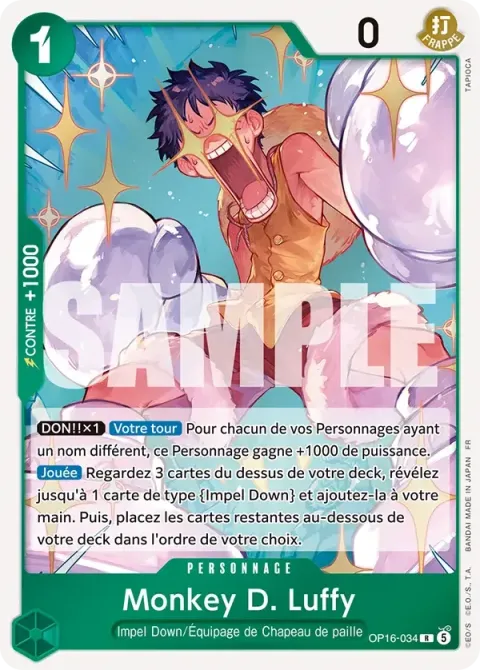 Carte One Piece Monkey D. Luffy OP16-034, extension L’heure de la bataille décisive